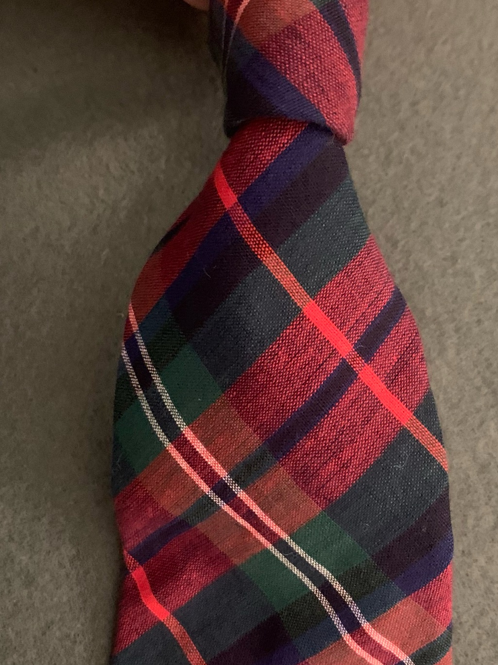 All Cotton Plaid Tie